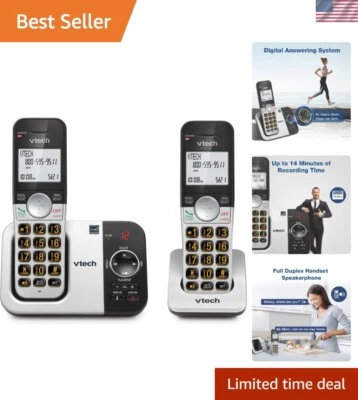 Telefone sem fio VG232-2 com secretária eletrônica e identificador de chamadas - 2 aparelhos incluídos - Imagem 1 de 4