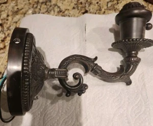 Vintage/Antique Bronze Wall Sconces, Set Of 3. Very Nice. 1900's. - Picture 1 of 5