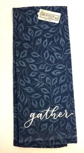 Hudson Rustic 43 Gather Hand Towel Blue Leaves and Tree Branches Print 16" x 28" - Picture 1 of 5