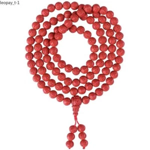 108 Cinnabar Bracelets,Six-character Mantra,Hand Jewelry,Red Multi-ring Bracelet - Picture 1 of 4