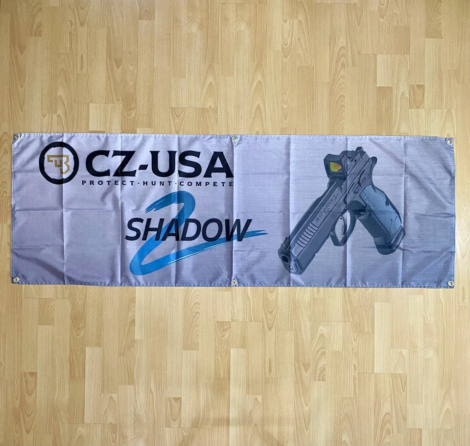 CZ USA Logo Banner Shadow 2 Pistol Flag Handgun Tapestry Guns Poster 2x6ft