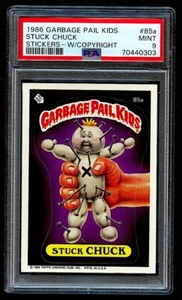 1986 Garbage Pail Kids Series 3 Sticker #85a Stuck Chuck PSA 9 MINT - Bild 1 von 2