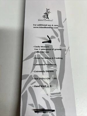 Island Bamboo 9"  Pakkawood 2 in 1 Double Sided Measuring Spoon~New - Image 1 of 4