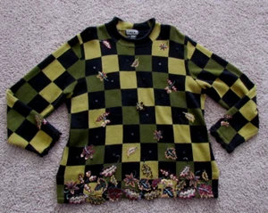 Vintage Women’s Berek Autumn Leaf Pullover Long Sleeve Sweater Size XL - Picture 1 of 6