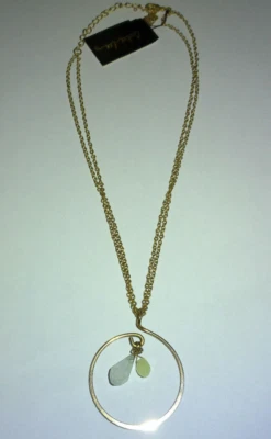 NUEVO CON ETIQUETA, COLLAR COLGANTE COOKIE LEE DOBLE CADENA CÍRCULO TONO DORADO #51530 Foto 1 de 4