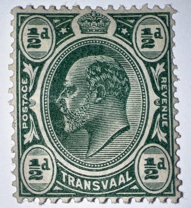 Sellos de viaje: 1905-09 Transvaal KEVII 1/2d Sg:273a verde profundo Wmk Mult Crown Foto 1 de 4