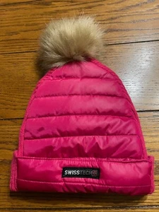 Pink Swiss Tech Lined Beanie Knit Hat - Girl's Size L/XL - New - Picture 1 of 8