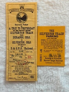 Durango Silverton Railroad Souvenir Boarding Parking Ticket Train Ephemera 1990 - Picture 1 of 3