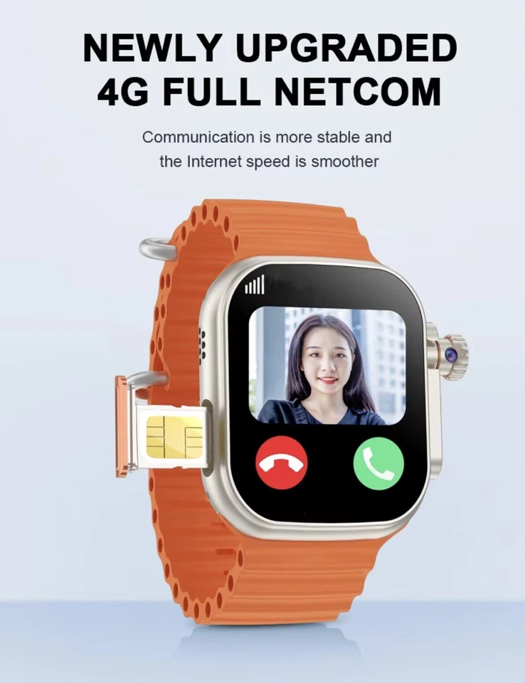 2.04" SmartWatch Pantalla HD 4G+64GB Android 8.1 HD Videollamada, Aplicación, 850mAh, ECG, EE. UU. Foto 1 de 4