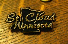 Saint St Cloud MN Lapel Pin - Vintage Minnesota City USA Stearns County Souvenir