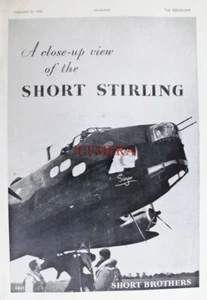 Short STIRLING Heavy Bomber WW2 Advert #6 Original 1942 Photo Print 674/43 - Picture 1 of 2