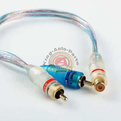 1.5ft High Quality RCA Coax Audio Y Cable Adapter Splitter 2 Male to 1 Female - Image 1 of 3