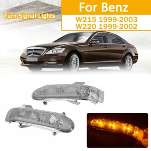 Pair Front Mirror LED Turn Signal Light For Benz W220 W215 CL-Class 1999-2003 AS - Picture 1 of 5