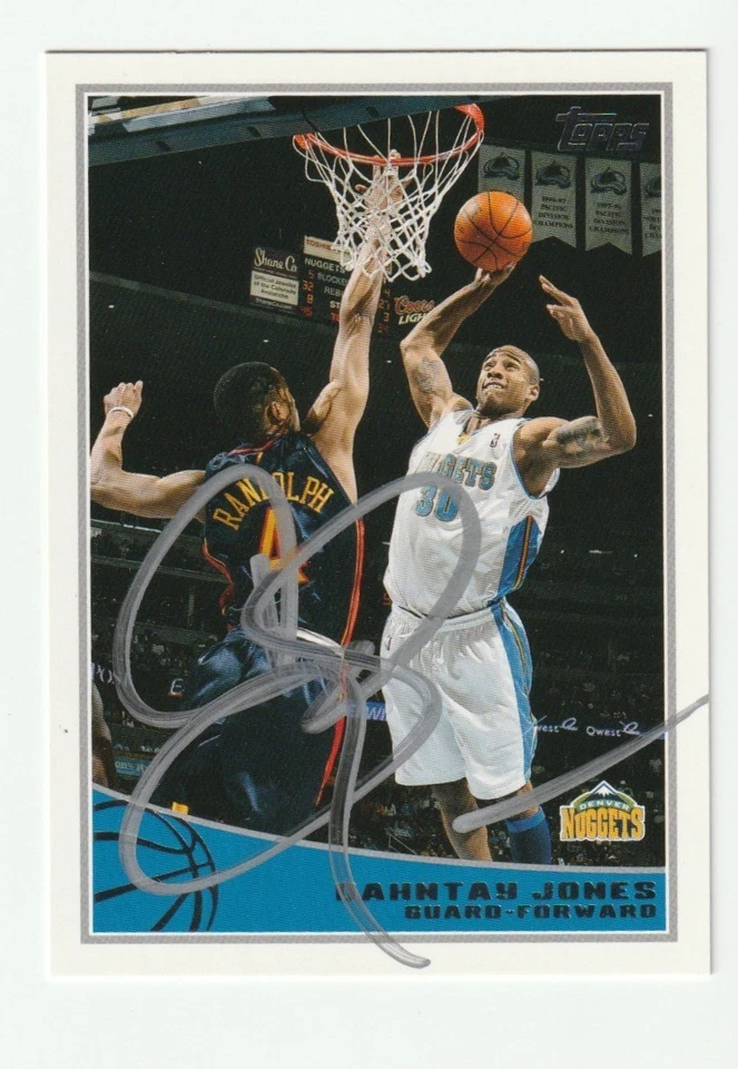 Tarjeta Topps firmada por Dahntay Jones 2009-10 #68 auto Denver Nuggets autógrafo certificado de autenticidad Foto 1 de 1
