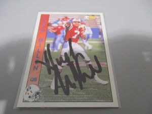 HUGH MILLEN 1992 PACIFIC NFL FOOTBALL SIGNED CARD IP PATRIOTS UW HUSKIES QB - Picture 1 of 1