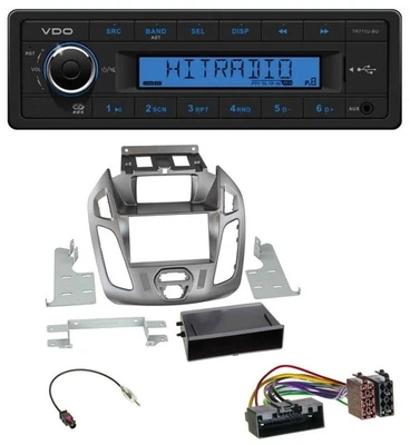 VDO AUX 1DIN MP3 USB Autoradio für Ford Transit Connect mit Display 12-18 silber - Bild 1 von 4
