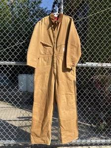 Mono acolchado vintage de lona Carhartt Duck para hombre talla 50R marrón - Imagen 1 de 24