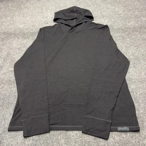 Woolly Merino Wool Stretch Hoodie Long Sleeve Pullover Black Men XL - Picture 1 of 7
