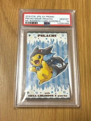 PSA 10 Pokemon Card Poncho Pikachu Mega Charizard X Japanese Business XY Promo - Imagen 1 de 4