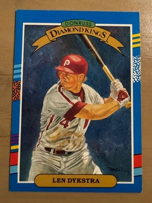 1991 DONRUSS DIAMOND KINGS LEN DYKSTRA OUTFIELD PHILLIES #7 - Image 1 of 2