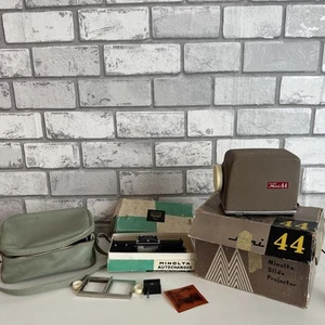 Vintage Kleinbild Film Diaprojektor Minolta Mini 44 tragbar mit Tasche - Bild 1 von 9