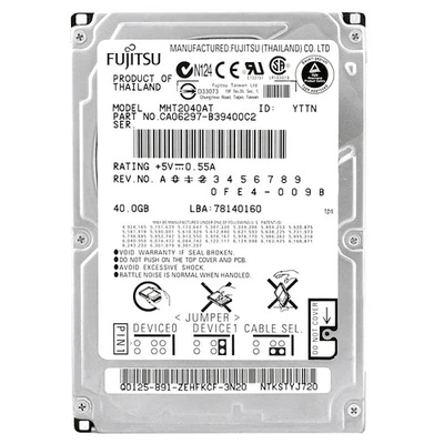 Fujitsu Hard Drive 40GB MHT2040AT 2MB Cache 4200RPM ATA 2.5" Inch - Image 1 of 4