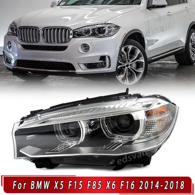 For BMW X5 F15 X6 F16 2014-2018 Xenon Adaptive Headlight Left Driver 63117317109 Foto 1 de 4