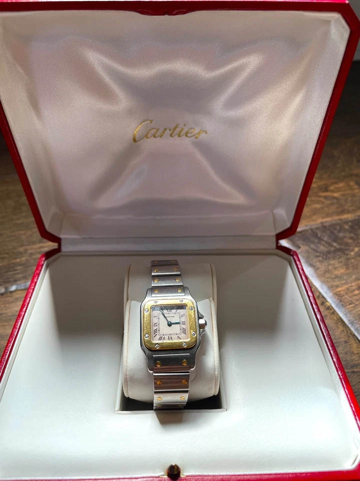 CARTIER Santos de Cartier Galbée 18kt Yellow Gold + Steel Case Small Model GREAT - Image 1 of 4