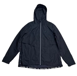 Neu Calvin Klein Full Zip Hooded Windbreaker Jacke Damen Gr. XXL Schwarz Selten - Bild 1 von 13