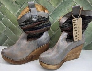 NWT Bed Stu Size 9 Bruges Slouchy Platform Wedge Boot $289 MSRP - Picture 1 of 7