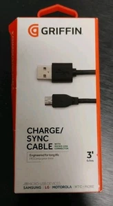 Griffin 3ft USB to Micro USB Charge/Sync Cable - Black - Photo 1 sur 9