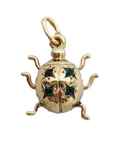 VINTAGE 14K MASSIV GOLD MARIENKÄFER ANHÄNGER / CHARM - Bild 1 von 6