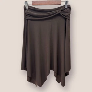 Vintage Y2k Hanky Hem Skirt Women Small Brown Slinky Ren Faire Boho Forest Fairy - Picture 1 of 7
