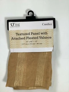 RT Designer's Collection Gold Candice Textured Panel Pleated Valance 54x84 NEW - Picture 1 of 3