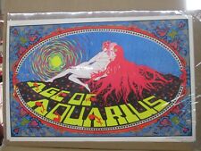 THE AGE OF AQUARIUS  BLACK LIGHT VINTAGE POSTER 1970 PSYCHEDELIC CNG2944