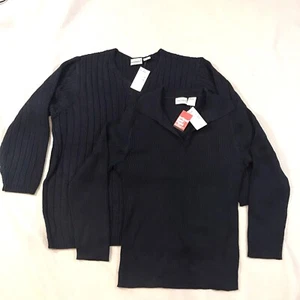 Lot 2 Fashion Bug Womens Sweaters Navy Size 18/20W Knit NWT! - Picture 1 of 9