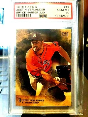 2018 JUSTIN VERLANDER TOOPS X BRYCE HARPER 220 PSA GEM MT. 10 - Image 1 of 4