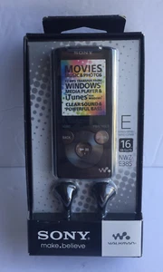 Sony Walkman E Series 16GB MP3 Player 1.77-in LCD FM Radio - Black (NWZ-E385/BC) - Picture 1 of 1