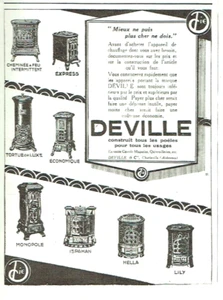 publicité Advertising AD 0123 1925 Deville appareil chauffage poeles - Imagen 1 de 1