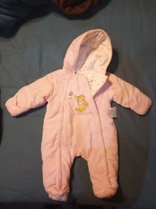 NEW Disney Baby Winnie The Pooh Infant Snowsuit Pink 3-6 Months - Picture 1 of 11