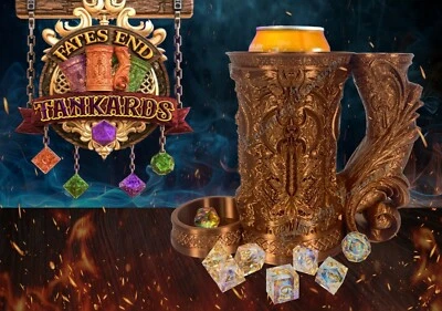 Torre y bóveda de dados de jarra BÁRBARA; lata de cerveza pop Stein Flagon taza inserto TTRPG Foto 1 de 4
