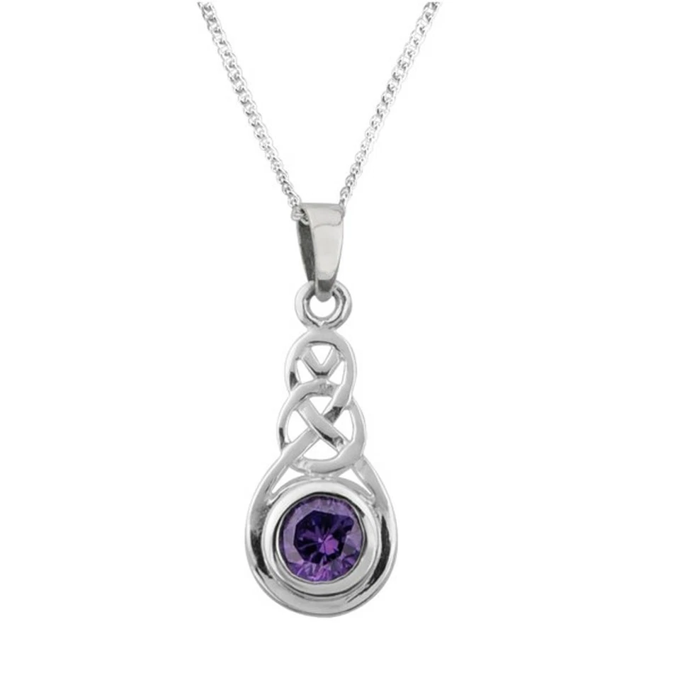 Celtic Round Amethyst Pendant Sterling Silver - Image 1 of 1