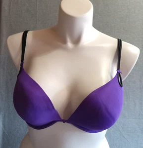 Sujetador Victoria Secret para mujer talla 38D morado lazo negro correa cruz RN#70817 - Imagen 1 de 9