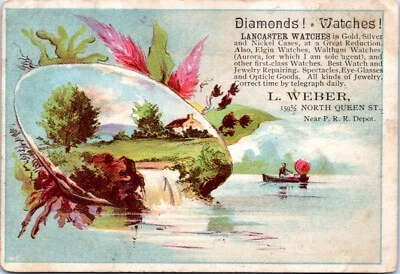 Tarjeta comercial - L. Weber Lancaster Relojes Joyero North Queen Street Foto 1 de 2