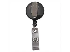 Advantus Snap Clip Retractable ID Reels, Black, Pack Of 25 - Picture 1 of 9