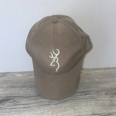 Browning Men’s Hat - Brown w/ embroidered emblem. Adjustable strap - Image 1 of 4