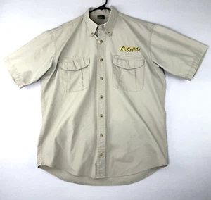 Cabela's Shirt Men's Large Tall Safari Beige Button Up Soft Canvas Trail Hiking - Picture 1 of 8