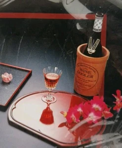 Japanese Black And Red Serving Hard Plastic Tray 15" X 13" NEW - Picture 1 of 6