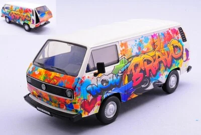 MODELLINO FURGONE STATICO MOTORMAX VW TYPE 2 T3 GRAFFITI VAN SCALA 1/24 - Immagine 1 di 4