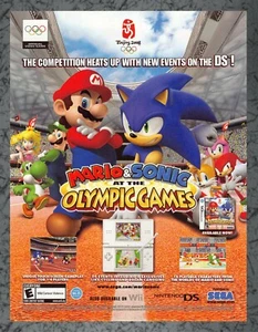 Mario & Sonic at the Olympic Games Nintendo DS Print Ad Original Art 7.75x10.50 - Picture 1 of 1